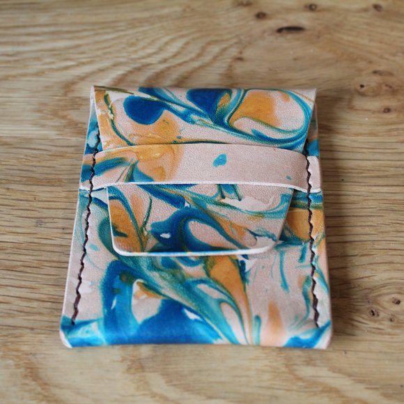 Unique handmade colorful card full grain card wallet - Picture 4 of 7